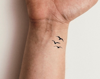 3 Black Birds Temporary Tattoo