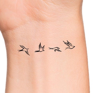 Tiny Birds Temporary Tattoo - Etsy