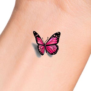 3D Butterfly Temporary Tattoo /  Pink Butterfly Tattoo