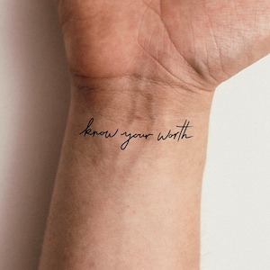 Know your worth Temporary Tattoo