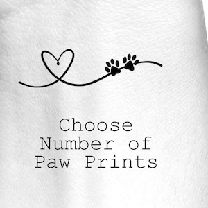 Heart Paw Prints Temporary Tattoo - Choose Your Number of Paw Prints Dog Tattoo
