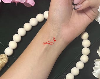 Red Cardinal Temporary Tattoo