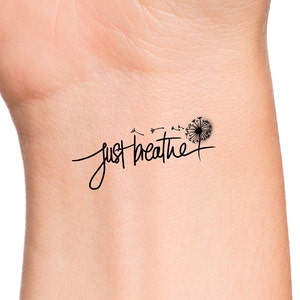 Just Breathe Dandelion Temporary Tattoo
