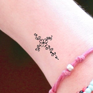 Cross Vine Temporary Tattoo / Religious Tattoo