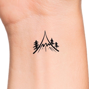 Mountain Trees Temporary Tattoo