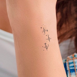 3 Stars Sparkles Temporary Tattoo