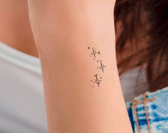 3 Stars Sparkles Temporary Tattoo