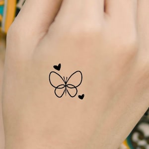 Butterfly Hearts Temporary Tattoo