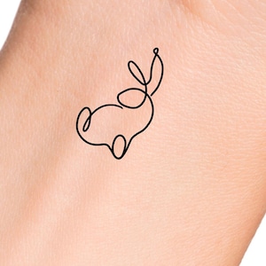 Bunny Rabbit Line Temporary Tattoo