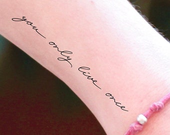 You only live once Temporary Tattoo - YOLO Tattoo