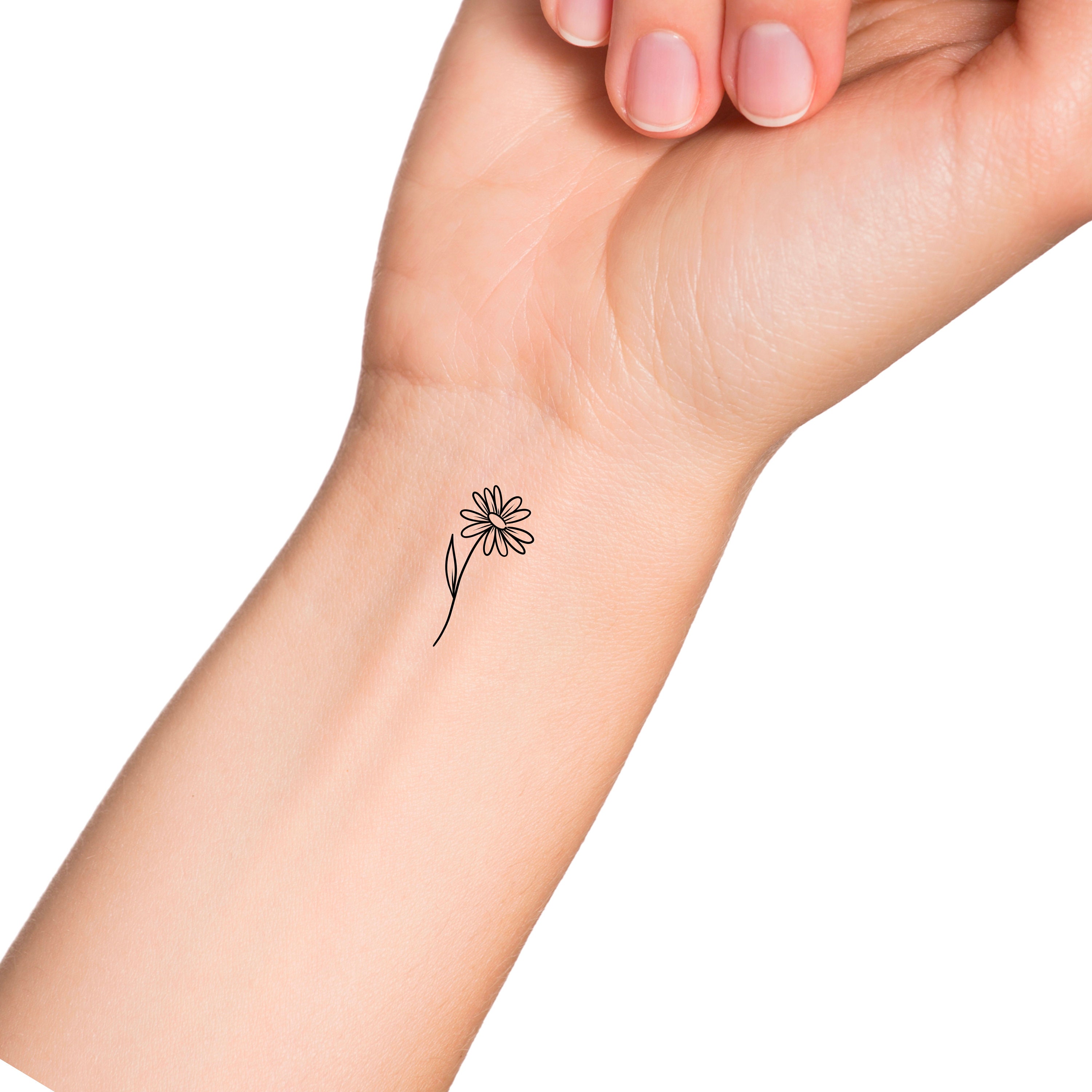 Daisy Flower Temporary Tattoo - Etsy