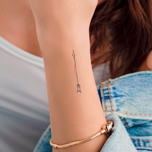 Arrow Line Temporary Tattoo