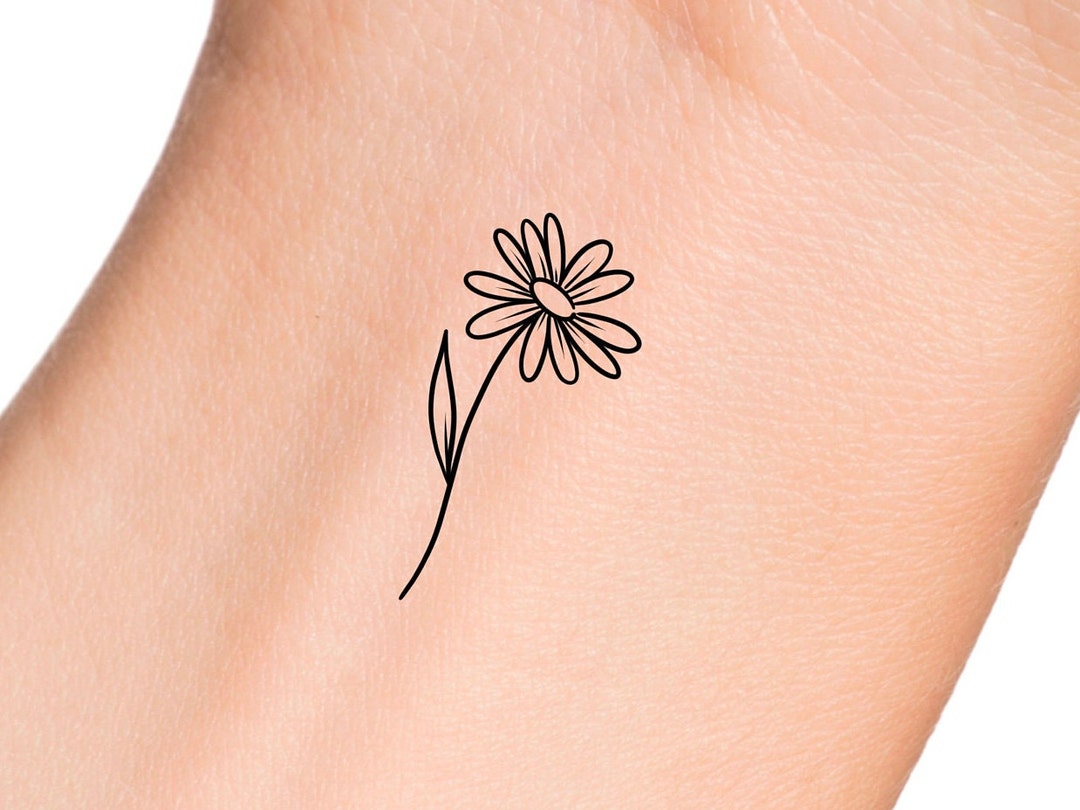 Daisy Flower Temporary Tattoo - Etsy