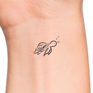 Sea Turtle Bubbles Temporary Tattoo