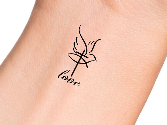 Cross Dove Jesus Fish Love Temporary Tattoo / Religious Tattoo - Etsy Cross Dove Jesus Fish Love Temporary Tattoo / Religious Tattoo - Etsy