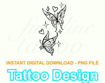 Sparkling Butterfly Design Digital Download PNG
