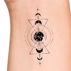 Moon Phases Temporary Tattoo