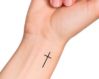 Small Cross Temporary Tattoo