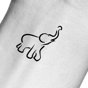 Elephant Line Temporary Tattoo