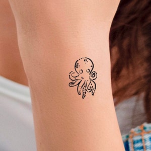 Cute Octopus Temporary Tattoo