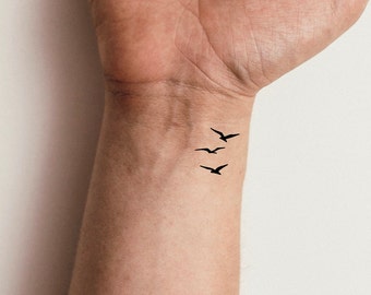 3 Silhouette Birds Temporary Tattoo