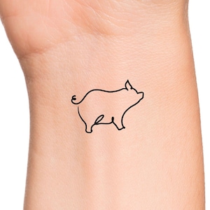 Pig Temporary Tattoo