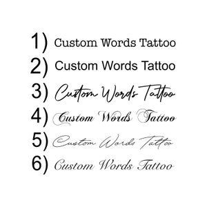 Custom Words Temporary Tattoo / Custom Handwriting Tattoo