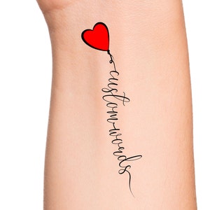 Custom Words Balloon Temporary Tattoo