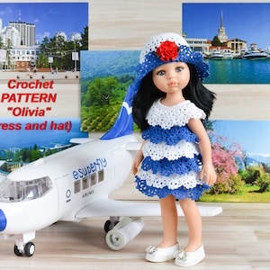 Doll clothes crochet pattern to fit 13&quot; doll ( Paola Reina ). PDF instant download. In english. Crochet dolls outfit