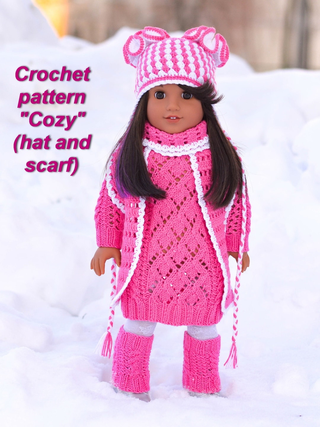 Doll Clothes Crochet Pattern for 18inch Dolls American Girl, Gotz. in