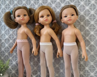 Mesh tights for Paola Reina dolls and other similar-sized 13-inch dolls 32-34 cm tall. Pink, White, Milk doll tights