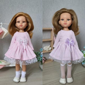 Muslin dress for doll Paola Reina, La Amigas, Little Darling, Les Cheries. Clothes 13 inch ( 32-34 cm) doll. Cotton doll dress.