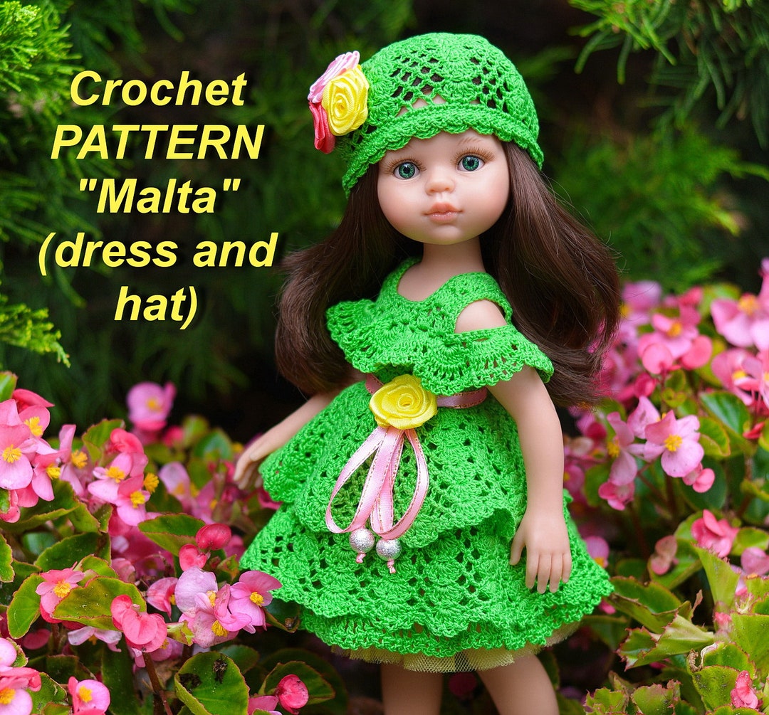 Crochet Pattern malta to Fit 13 Doll / Paola Reina 3234cm /. PDF