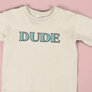 youth short sleeve Dude tee in natural off white