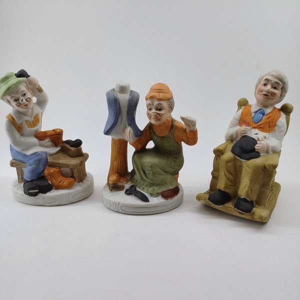 Vintage old people figurines