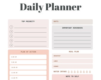 Neutral Daily Planner | Printable Instant Download