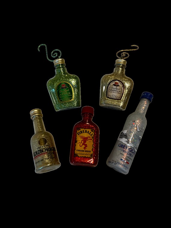 Mini Liquor Bottle Ornament Fireball Crown Royal Grey Etsy