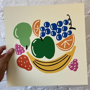 Fruit salad colourful 30cm square giclee art print