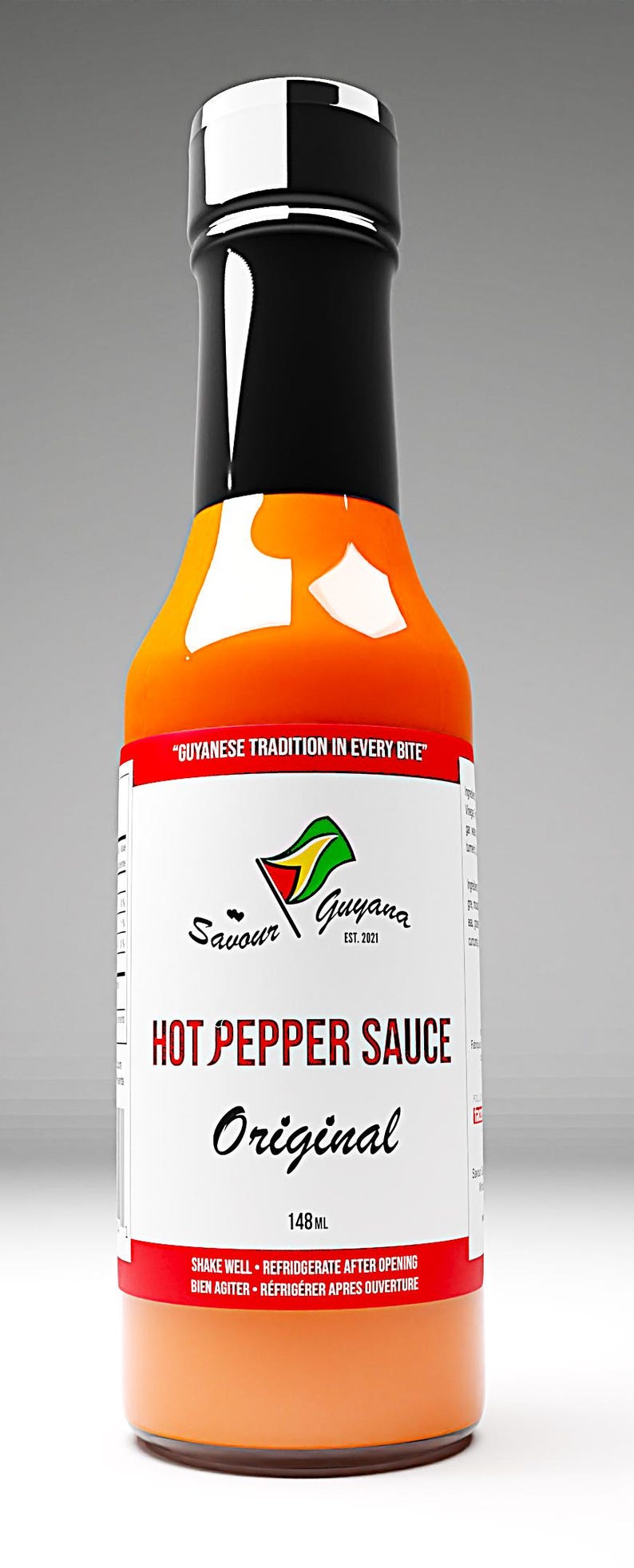 Guyanese Hot Pepper Sauce 3 Bottle Gift Pack 5oz Hot Original, Lime