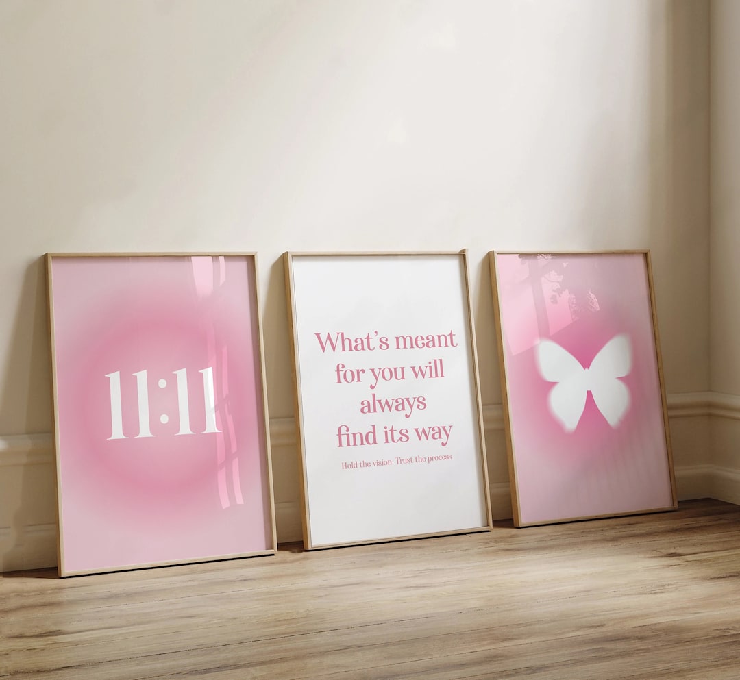 Pastel Pink Aura Poster Set of 3 Prints Positive Affirmation Printable ...
