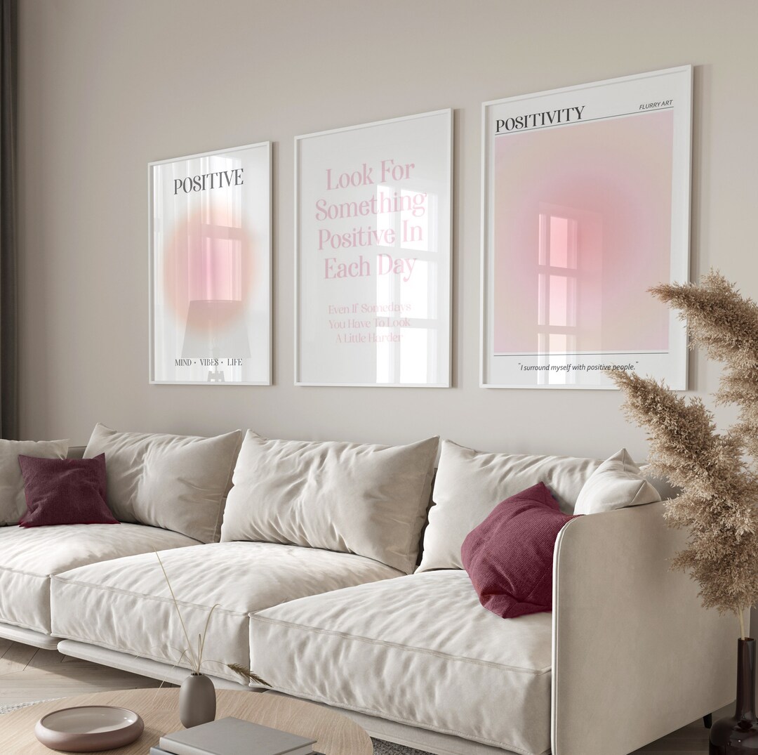 Pink Aura Poster Set of 3 Affirmation Poster Love Support - Etsy Australia