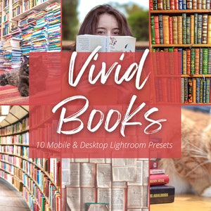 10 Vivid Books Lightroom Mobile & Desktop Presets, Bookstagram Presets, Book Aesthetic, Vibrant Colorful Preset, Bold Bright Preset, Bookish