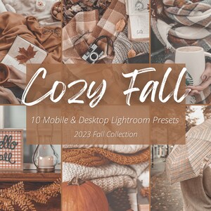 10 Cozy Fall Lightroom Mobile & Desktop Presets, Soft Creamy Fall Presets, Warm Light Airy Autumn Presets, Neutral Beige Instagram Filter