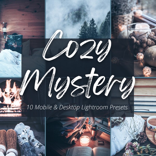 10 Cozy Mystery Adobe Lightroom Mobile & Desktop Presets, Bookstagram Presets, Bookish Presets, Bookstagram Filter, Cozy Bookish Filter