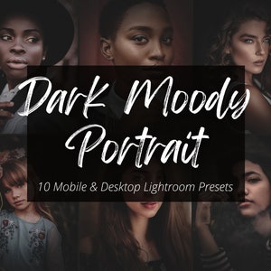 10 preset Lightroom per ritratti scuri e suggestivi su dispositivi mobili e desktop, preset Studio, estetica scura, preset per ritratti fotografici, filtro Instagram