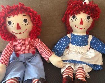 Custom Raggedy Anne and Andy Dolls