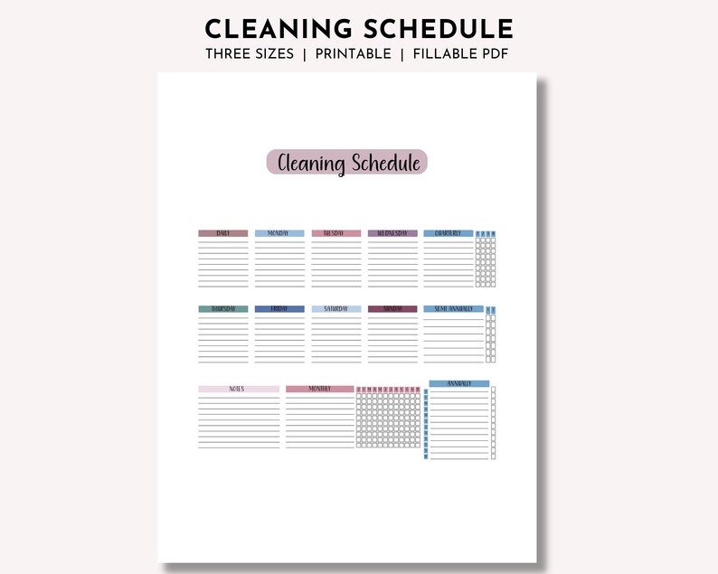 Editable Cleaning Schedule Printable Declutter Planner - Etsy