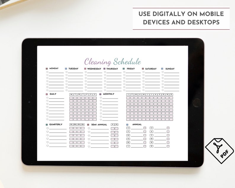 Editable Cleaning Schedule, Cleaning Planner, Fillable PDF Planner ...