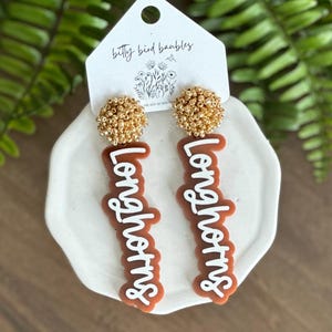 Texas Longhorns • University of Texas • Game Day • Spirit Earrings