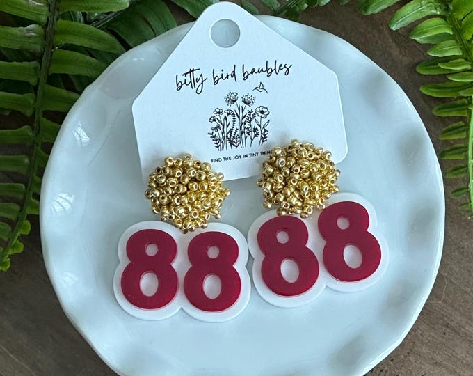 Custom • Number Earrings • Jersey Number • Personalized